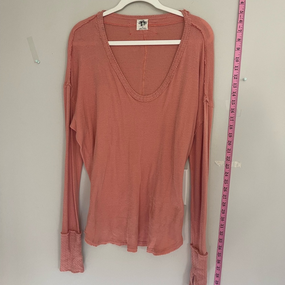 We The Free Coral Long Sleeve Top